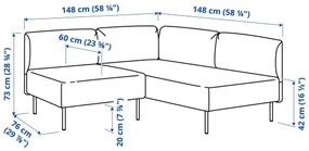 LILLEHEM σύνθεση γωνιακού καναπέ 2 θέσεων 895.362.96