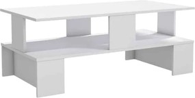 Τραπέζι σαλονιού Olly pakoworld λευκό 120x60x47εκ