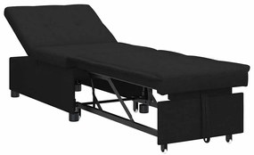 vidaXL Κρεβάτι καναπές Μαύρο 194 x 67 x 37 εκ ύφασμα