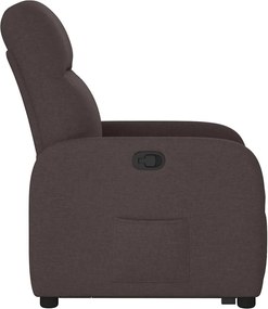 vidaXL Πολυθρόνα Ανακλινόμενη με Ανύψωση Σκούρο Καφέ Υφασμάτινη