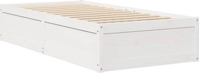 vidaXL Σκελετός Κρεβ. Χωρίς Στρώμα Λευκό 90x190 εκ Μασίφ Πεύκο
