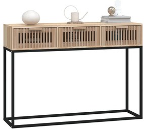 vidaXL Τραπέζι Κονσόλα 105x30x75 εκ. από Επεξεργασμένο Ξύλο και Σίδερο