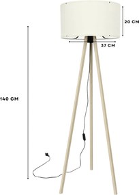 Φωτιστικό Δαπέδου Λευκό / Δρυς AYD 38x38x140