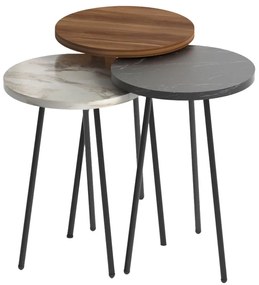 Βοηθητικά τραπέζια σαλονιού Cormac pakoworld σετ 3τεμ πολύχρωμο Model: 185-000063