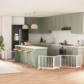 Διαχωριστικό Σκύλων/Πόρτα Πτυσσόμενο 10 Πάνελ 800εκ Ξύλο Λεύκας