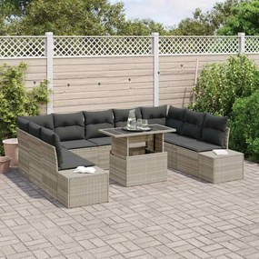 vidaXL Σετ Καναπέ Κήπου 10 pcs Ανοιχτό γκρι 100 x 55 x 73 εκ.