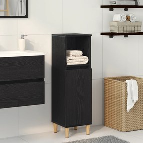 vidaXL Ντουλάπα Μπάνιου Μαύρο Δρυς 30x30x100 εκ Επεξεργασμένο Ξύλο