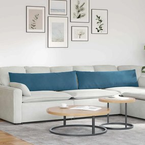 vidaXL Μαξιλάρι Καναπέ 2 τμχ. Βελούδο Μπλε 145 x 40 εκ.