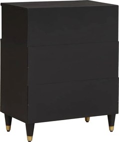 vidaXL Πλαϊνό γραφείο Μαύρο 60 x 33 x 75 cm Στερεό ξύλο μάνγκο