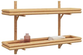 vidaXL Επιτοίχιο Ράφι με ράφι Επιτοίχιο Καφέ 100 x 26 x 60 εκ. Μπαμπού