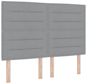 vidaXL Κρεβάτι Box Spring με Στρώμα Ανοιχτό Γκρι 160x200 cm Υφάσματος