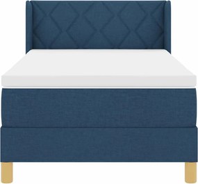 vidaXL Κρεβάτι με ελατήρια με στρώμα Μπλε 190 x 90 cm Πολυεστέρας