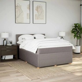 vidaXL Κρεβάτι Boxspring με Στρώμα Taupe 160x200 εκ. Υφασμάτινο