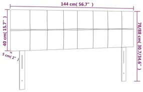 Κεφαλάρι Κρεβατιού LED Κρεμ 144x5x78/88 εκ. Υφασμάτινο - Κρεμ