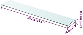 vidaXL Ράφια Πάνελ 2 τεμ. Διάφανα 90 x 15 εκ. Γυάλινα