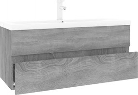 vidaXL Ντουλάπι Μπάνιου με Νιπτήρα Γκρι Sonoma από Επεξεργασμένο Ξύλο