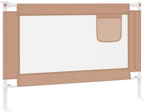 vidaXL Μπάρα Κρεβατιού Προστατευτική Taupe 100 x 25 εκ. Υφασμάτινη