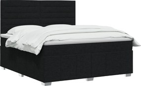 vidaXL Κρεβάτι box spring με στρώμα Μαύρο 140 x 200 cm Ύφασμα