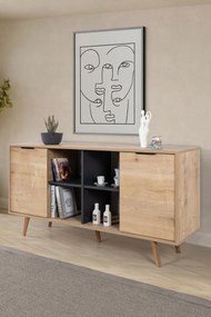 Κονσόλα Sapphire Δρυς / Ανθρακί PRAGRIR 160x44x18