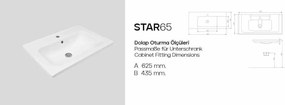 Νιπτήρας Λευκό PREMA 65x45x3