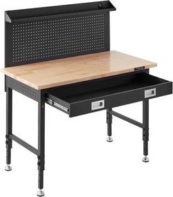 VEVOR Multifunctional Solid Wood Workbench 48x24" with Pegboard Power Outlets