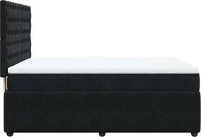 vidaXL Κρεβάτι Boxspring με Στρώμα Μαύρο 140x190 εκ. Βελούδινο