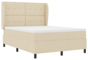 vidaXL Κρεβάτι με Σπαστό Στρώμα - Κρεμ, 140x200 εκ, Υφασμάτινο