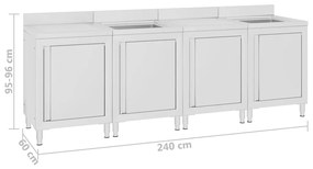 ΛΑΝΤΖΑ ΚΛΕΙΣΤΗ ΜΕ ΕΡΜΑΡΙΟ 240 X 60 X 96 ΕΚ. ΑΝΟΞΕΙΔΩΤΟ ΑΤΣΑΛΙ 3058272