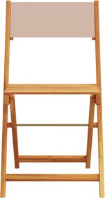 vidaXL Σετ Επίπλων Bistro 3 τεμ. Taupe Ύφασμα/Μασίφ Πεύκου