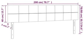 vidaXL Κεφαλάρι Κρεβατιού LED Taupe 200x5x78/88 εκ. Υφασμάτινο