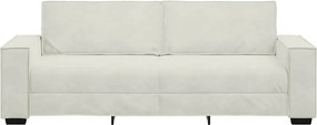 vidaXL Τριθέσιος Καναπές Κρεμ 220x78x84 εκ. Βελούδος