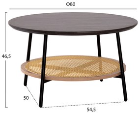ΣΕΤ 2ΤΜΧ ΤΡΑΠΕΖΙΑ ΣΑΛΟΝΙΟΥ SEWELL HM21087 MDF-ΜΕΤΑΛΛΟ-ΣΥΝΘΕΤΙΚΟ RATTAN Φ80εκ &amp; Φ45εκ