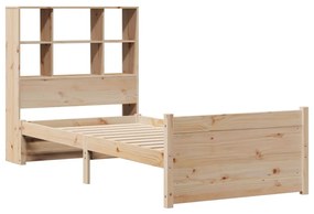 vidaXL Κρεβάτι Βιβλιοθήκη Χωρίς Στρώμα 75x190 εκ Μασίφ Ξύλο Πεύκο