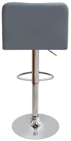 Σκαμπό μπαρ Carmelo Megapap με ρυθμιζόμενο ύψος PU γκρι - βάση χρωμίου 45x42x90/113εκ.