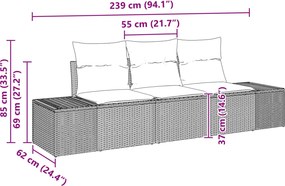 vidaXL Σετ Καναπέ 3 τμχ. Καφέ συνθετικό ρατάν