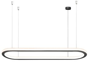Φωτιστικό Οροφής Κρεμαστό 01370 80W LED 3000K 6400Lm 90x25x2,5cm Black Luma