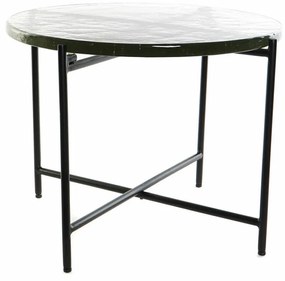 Βοηθητικό Τραπέζι DKD Home Decor Κρυστάλλινο Μαύρο Μέταλλο Σύγχρονη (50 x 50 x 42 cm)