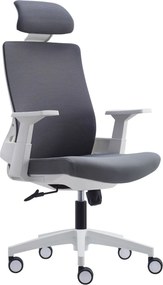 BF8900 Πολυθρόνα Γραφείου Διευθυντή, Άσπρο - Γκρι, Mesh Γκρι, Ύφασμα Γκρι   1τμχ