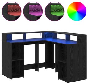 vidaXL Γραφείο Μαύρος Δρυς 130x130x91 εκ. Επεξεργασμένο Ξύλο