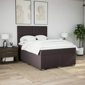 ΚΡΕΒΑΤΙ BOXSPRING ΜΕ ΣΤΡΩΜΑ ΣΚΟΥΡΟ ΚΑΦΕ 140X200 ΕΚ ΥΦΑΣΜΑΤΙΝΟ 3290507