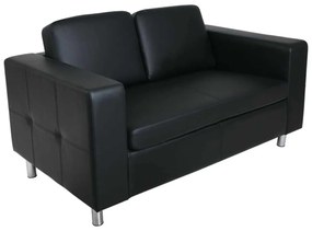 Καναπές 2 Θέσεων Alamo PU Μαύρο 145x85x82cm