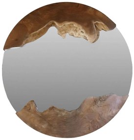 Καθρέπτης HM9360 60x5cm Από Μασίφ Ξύλο Τeak Natural Wood, Glass