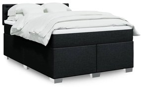 vidaXL Κρεβάτι Boxspring με Στρώμα Μαύρο 160x200 εκ. Υφασμάτινο