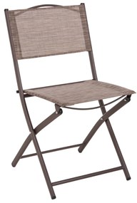 FOLDABLE OUTDOOR CHAIR MAG  BROWN METAL-BROWN TEXTILENE 45x51x81Hcm.