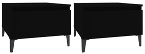 vidaXL Βοηθητικά Τραπέζια 2 τεμ. Μαύρα 50x46x35 εκ. Επεξεργασμένο Ξύλο