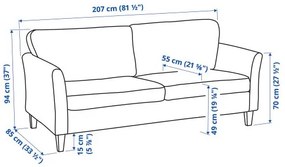 EKHOLMA τριθέσιος καναπές 095.355.97