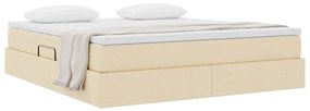 vidaXL Κρεβάτι με αποθηκευτικό χώρο και στρώμα Κρεμ 160 x 200 cm