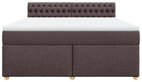 ΚΡΕΒΑΤΙ BOXSPRING ΜΕ ΣΤΡΩΜΑ ΣΚΟΥΡΟ ΚΑΦΕ 180X200 ΕΚ ΥΦΑΣΜΑΤΙΝΟ 3289069