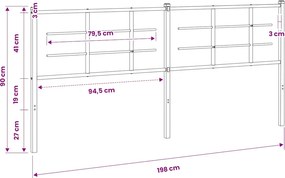 vidaXL Ανταλλακτικό κεφαλάρι Λευκό 193 εκ. Μεταλλικό