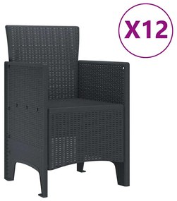 vidaXL Σέτ φαγητού για κήπο 13 pcs Ανθρακί Πλαστικό